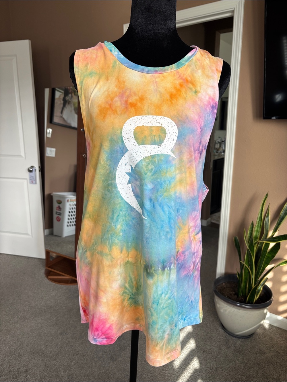 ZYIA Multicolor Tie-Dye Tank Top with White Logo